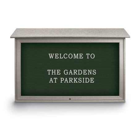 United Visual Products Indoor Enclosed Combo Board, 42"x32", Satin Frame/Grey & Cork UVCB4232-GREY-CORK
